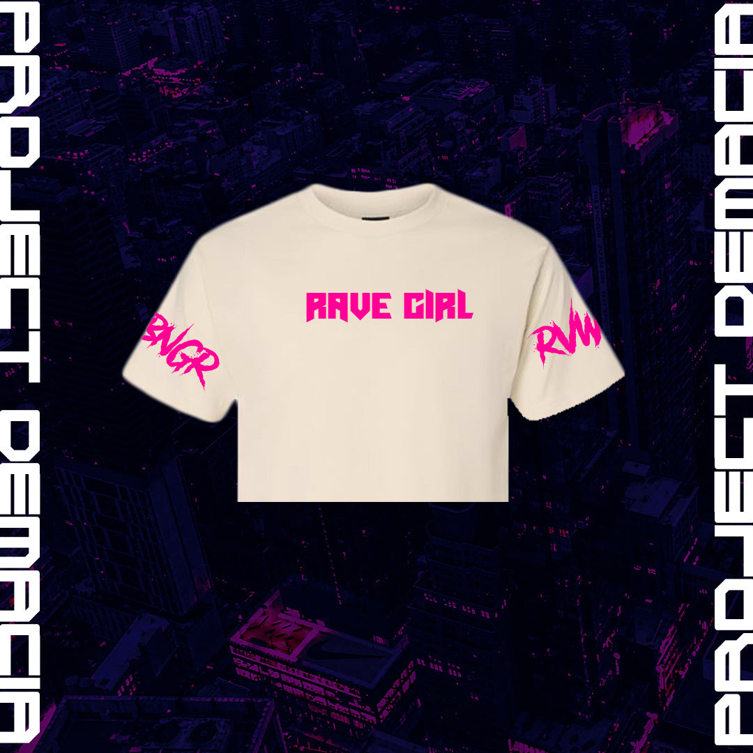 RAVE GIRL FLOURESCENT PINK TEE