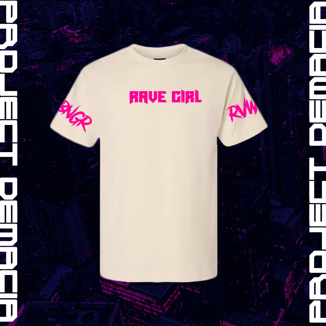 RAVE GIRL FLOURESCENT PINK TEE