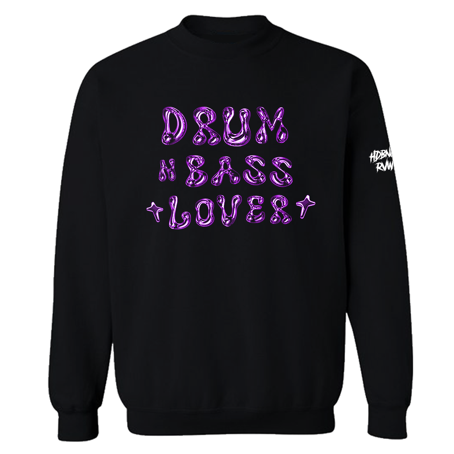 Drum & Bass Lover graphic design - purple balloon letters on transparent background - Genre Lover Collection HDBNGR RVWR