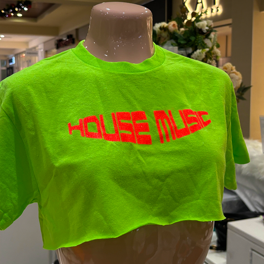 House Music Neon Crop-Top