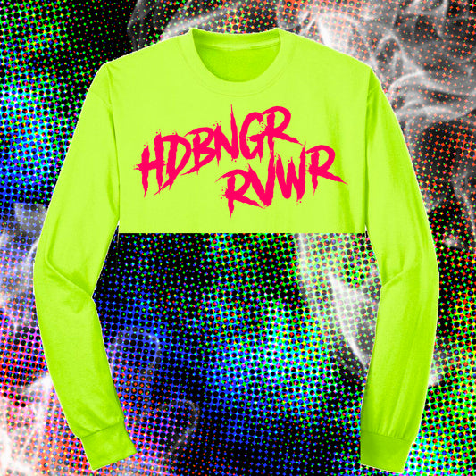 NEON PUNK HDBNGR RVWR LONG SLEEVE CROP TEE