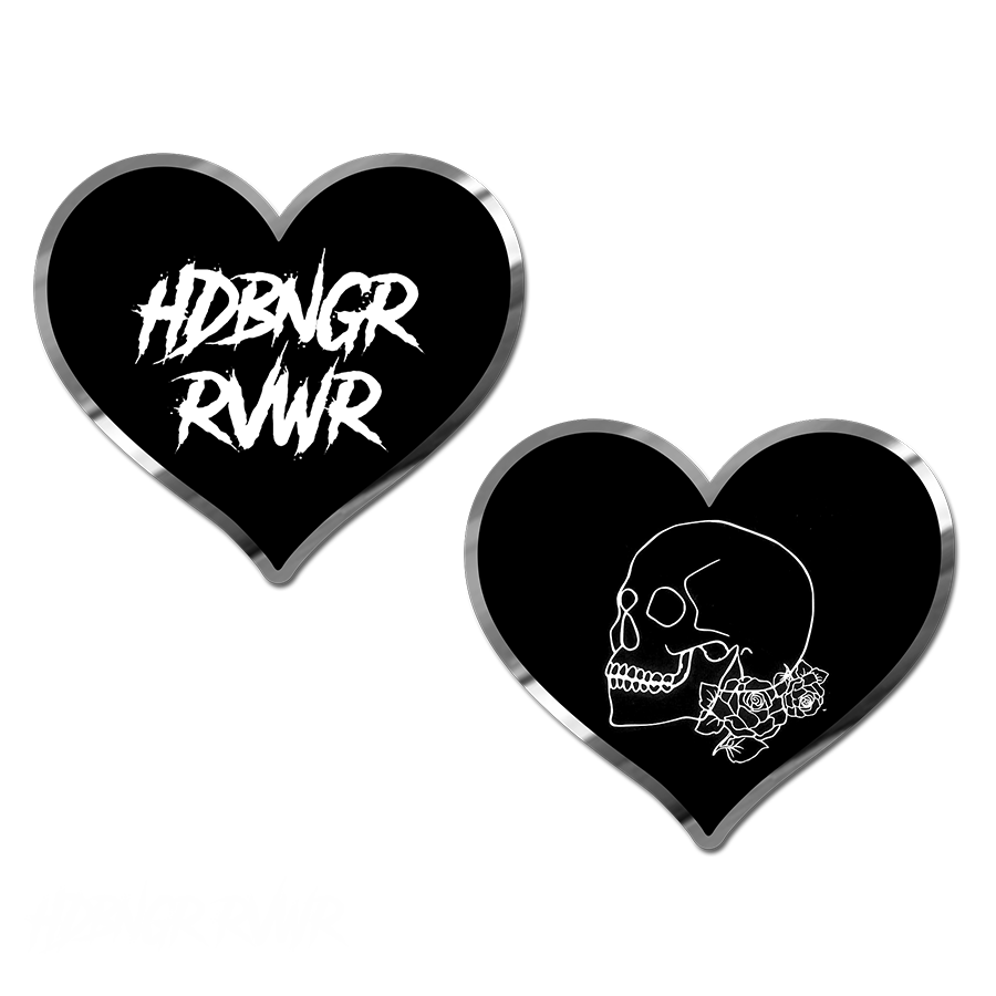 HDBNGR RVWR POSITIVE PASTIES SKULL AND ROSES PASTIES