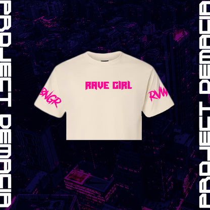 RAVE GIRL FLOURESCENT PINK TEE