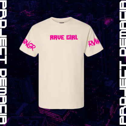 RAVE GIRL FLOURESCENT PINK TEE